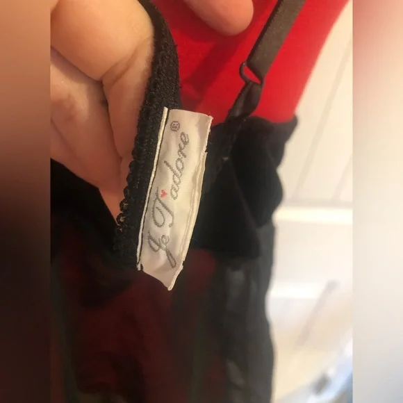 🎁 2 For $30 Black Velvet And Sheer Babydoll / Teddy With Rhinestone - Picture 10 of 11